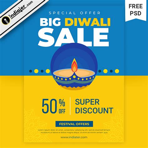 Diwali Big Sale Festival Template Design With Discount Indiater