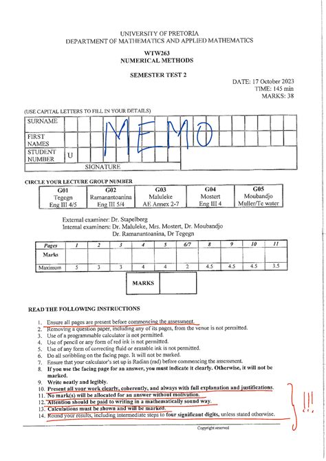 2023 Semester Test 2 Memo Wtw 263 Studocu