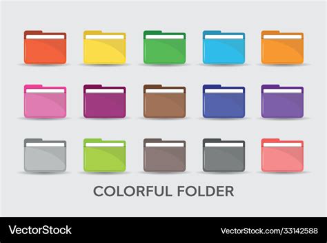 Colorful Folders Icon Simple Flat Style Royalty Free Vector