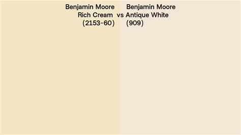 Benjamin Moore Rich Cream Vs Antique White Side By Side Comparison