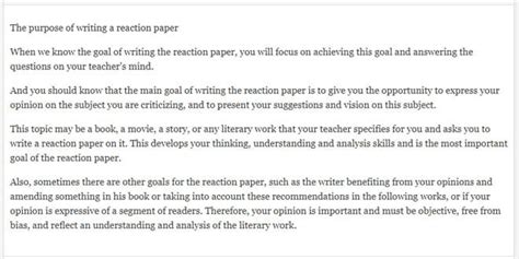 Reaction paper example 18 models | Topics in English