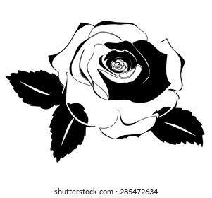 Vector Illustration Rose Outline Silhouette Stock Vector (Royalty Free ...