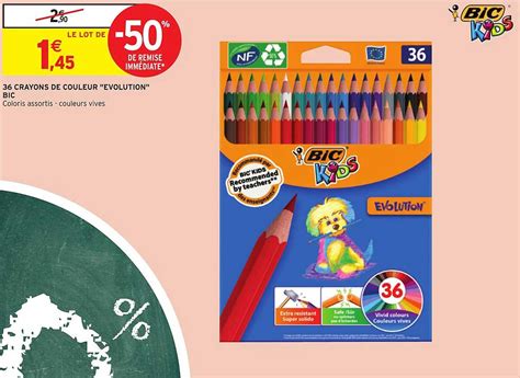 Promo Crayons De Couleur Evolution Bic Chez Intermarch Icatalogue Fr