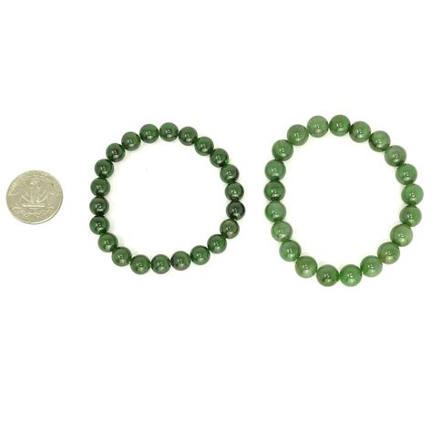 Nephrite Jade Round Bead Bracelet