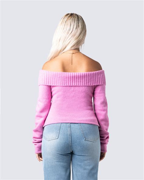 Lorraine Pink Sweater Knit Top