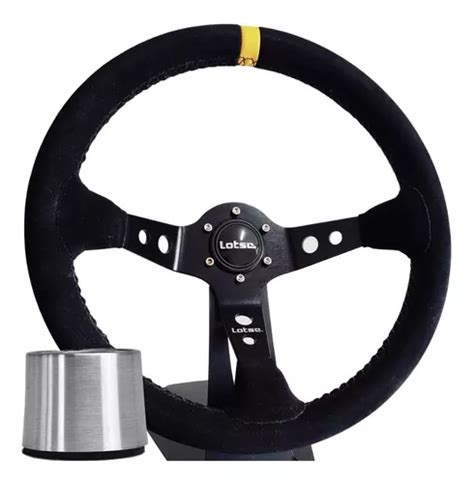 Volante Esportivo Lotse Dakar Preto Cubo Fusca Brasilia