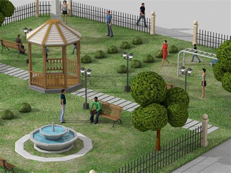 Parque Urbano Modelo 3d 14 Stl Obj Fbx C4d 3ds Max Prj Free3d