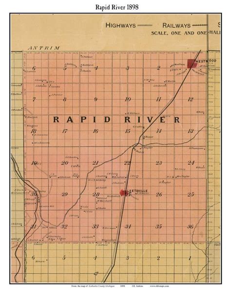 An Old Map Of Rapid River In The 1950s