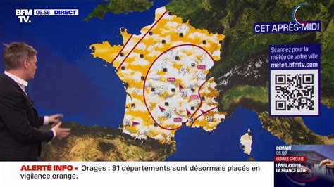 31 départements placés en vigilance orange en raison des orages ce