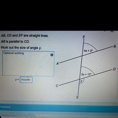 Ab Cd By And Ef Are Straight Lines Ab Is Parallel To Cd Work Out The