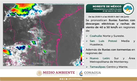 CONAGUA Clima On Twitter Se Pronostican Lluvias Y Rachas De Viento