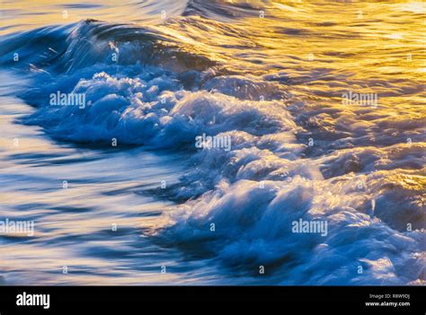 Cold Blue Whitewater Wave Breaking On The Shore Stock Photo Alamy