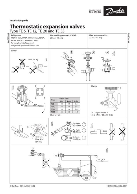 Danfoss Thermostatic Expansion Valves Type Te Te Te And Te