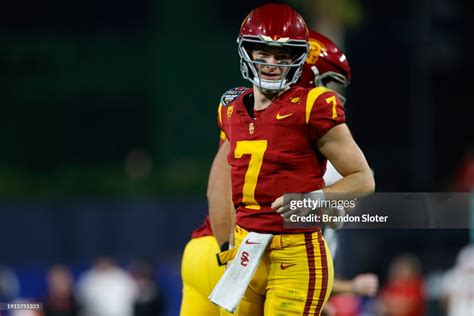 Miller Moss Of The Usc Trojans Celebrates In The Second Half During