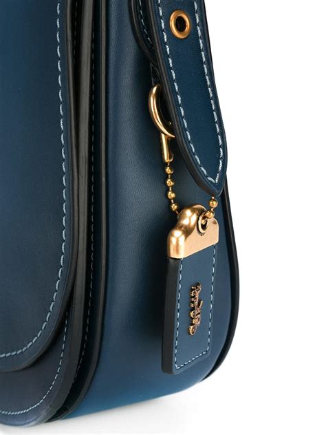 Lyst - Coach Stitching Detail Saddle Bag in Blue