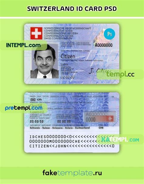 Sweden Permanent Residence Card Psd Download Template Intempl Id Medium