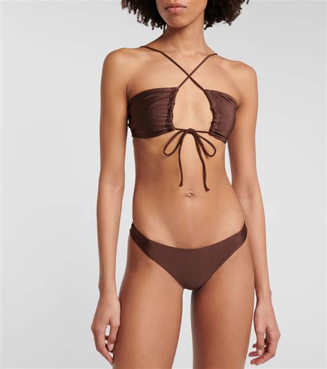 Livi Cutout Bikini Top In Brown Jade Swim Mytheresa