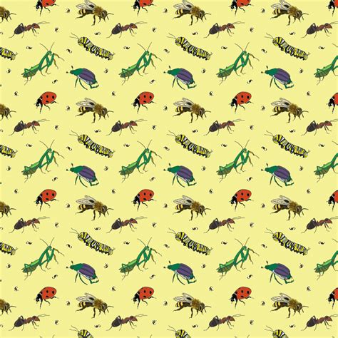 Colorful Fabrics Digitally Printed By Spoonflower Bug Love Two On