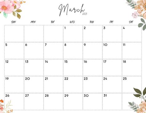 March 2023 Calendar Floral - Get Calendar 2023 Update