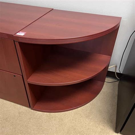 72 High JSI Cherry Corner Bookcase Office Furniture Liquidations