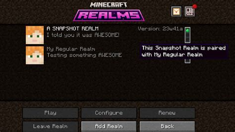 Minecraft Realms Now Lets You Play Betas Previews And Snapshots