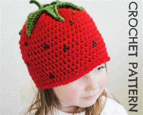 Kid's Strawberry CROCHET HAT PATTERN Permission to Sell Finished Items ...