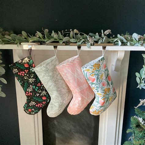 Designer Fabric Christmas Stockings Modern Floral Christmas - Etsy