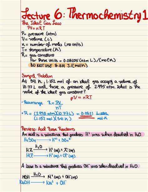 Lecture Thermochemistry Lecture Thermochemistry The Ideal