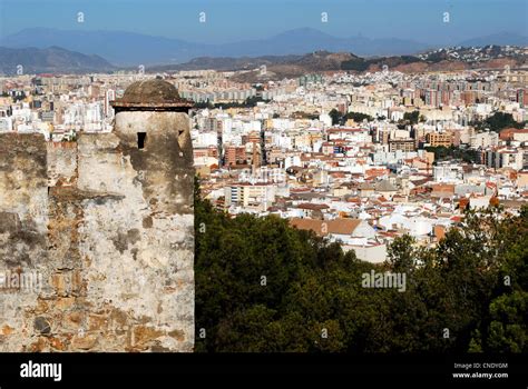 Gibralfaro castle (Castillo de Gibralfaro) watchtower with views over ...