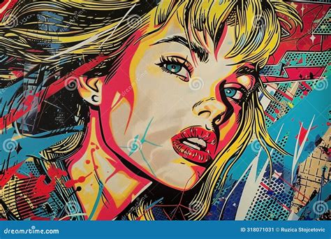 Comic Book Pop Art Woman Ai Illustration Stock Illustration