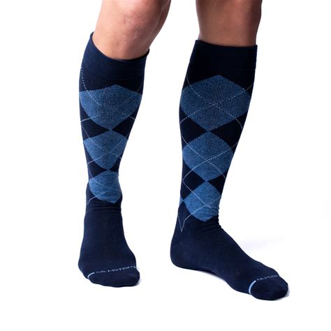 Classic Argyle Knee High Compression Socks For Men Dr Motion