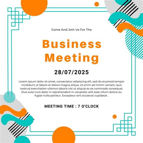 Meeting Invitation Wording Template