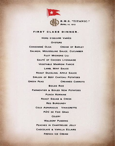 Titanic Menu Interior Elements