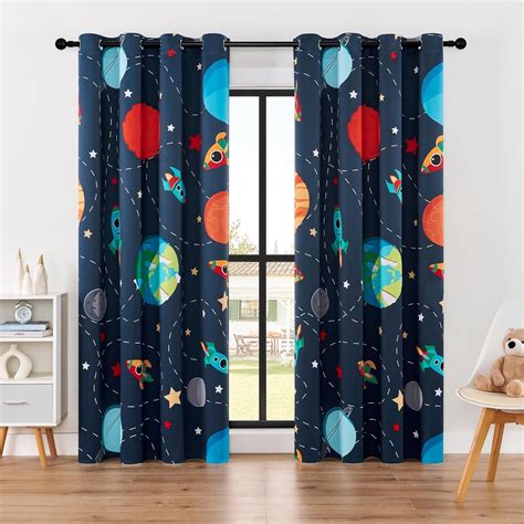 Amazon.com: BOHOMOCASA Kids Space Themed Blackout Curtains - 100% ...