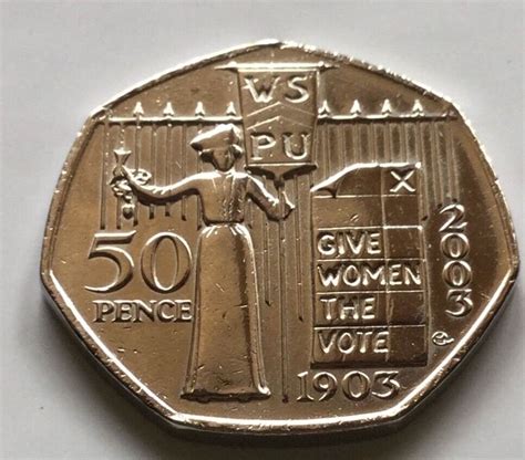 Rare Suffragette 50p Coin 2003 Give Women The Vote Ebay