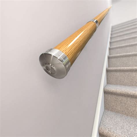 Wall Mounted Stair Oak Handrail Kit