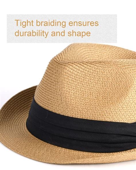 Fedora Straw Sun Hat For Men Women Foldable Roll Up Short Brim Tril EBay