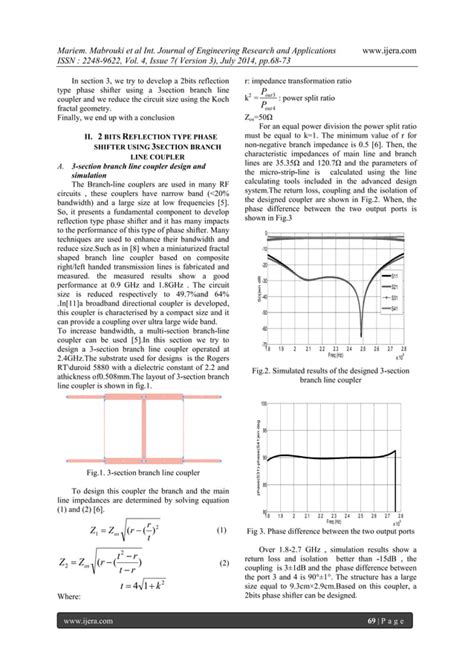 Modelling And Miniaturization Of A 2 Bits Phase Shifter Using Koch