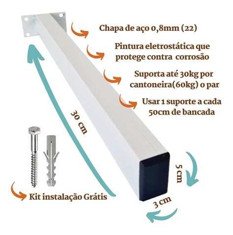 Suporte Para Pia De Parafusar Cm Un Grapa Bancada Granito