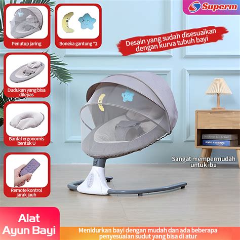 Jual With Remote Control Ayunan Bayi Bouncer Elektrik Baby Swing