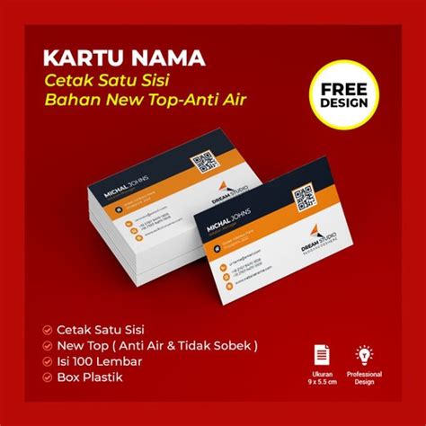 Jual Kartu Nama 100 Pcs Free Box Cetak Kartu Nama Bussines Card