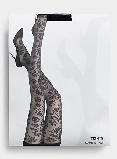 Floral Tapestry Sheer Pantyhose Emilio Cavallini Shop Womens