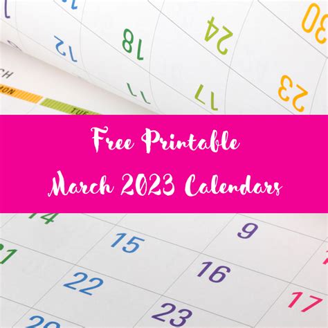 March 2023 Calendar (Free Printable)