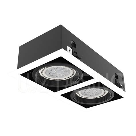 LUZ DESING Spot Plafon Embutir 2 Luces Apto Led Ar111 Gu10 Cardanico