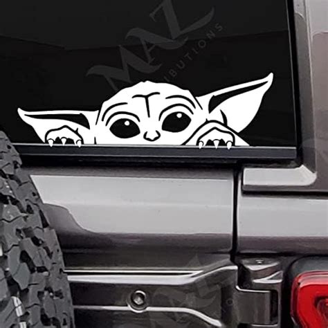 Amazon Baby On Board Sticker For Car Peeking Baby Yoda Decal Grogu