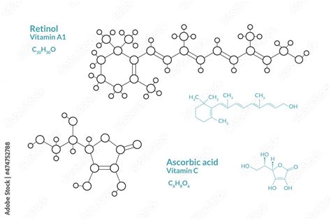 Vetor Do Stock Retinol Vitamin A1 Ascorbic Acid Vitamin C