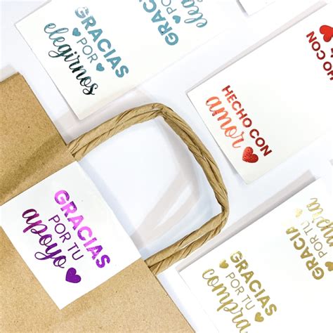 Stickers Cierra Bolsa Con Frase Hot Stamping