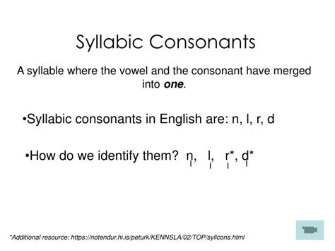 PPT - Syllabic Consonants PowerPoint Presentation - ID:6216908