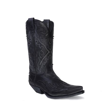 Botas Sendra 9669 Cuervo Western Para Hombre En Cuero Negro