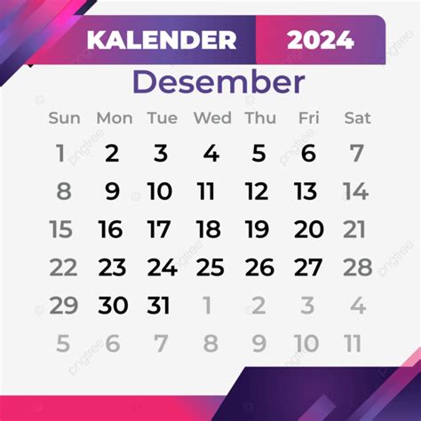 Calendario Mes Diciembre 2024 Vector PNG Calendario Calendario 2024